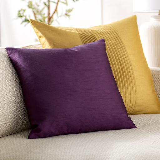 Surya Solid Luxe HH-039 Plum 18"H x 18"W Pillow Cover