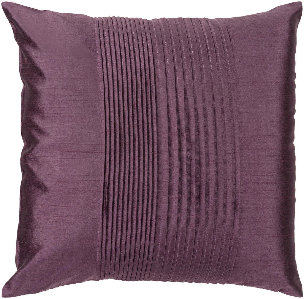 Surya Solid Pleated HH-016 Plum 18"H x 18"W Pillow Cover