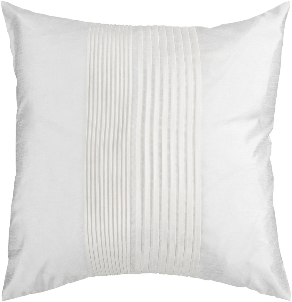 Surya Solid Pleated HH-017 White 22"H x 22"W Pillow Cover