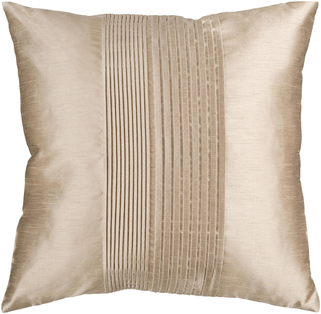 Surya Solid Pleated HH-019 Tan 18"H x 18"W Pillow Cover