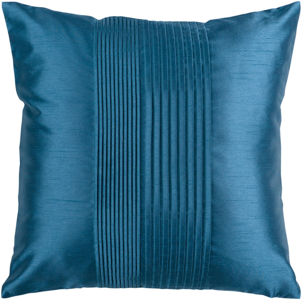 Surya Solid Pleated HH-024 Deep Teal 18"H x 18"W Pillow Cover