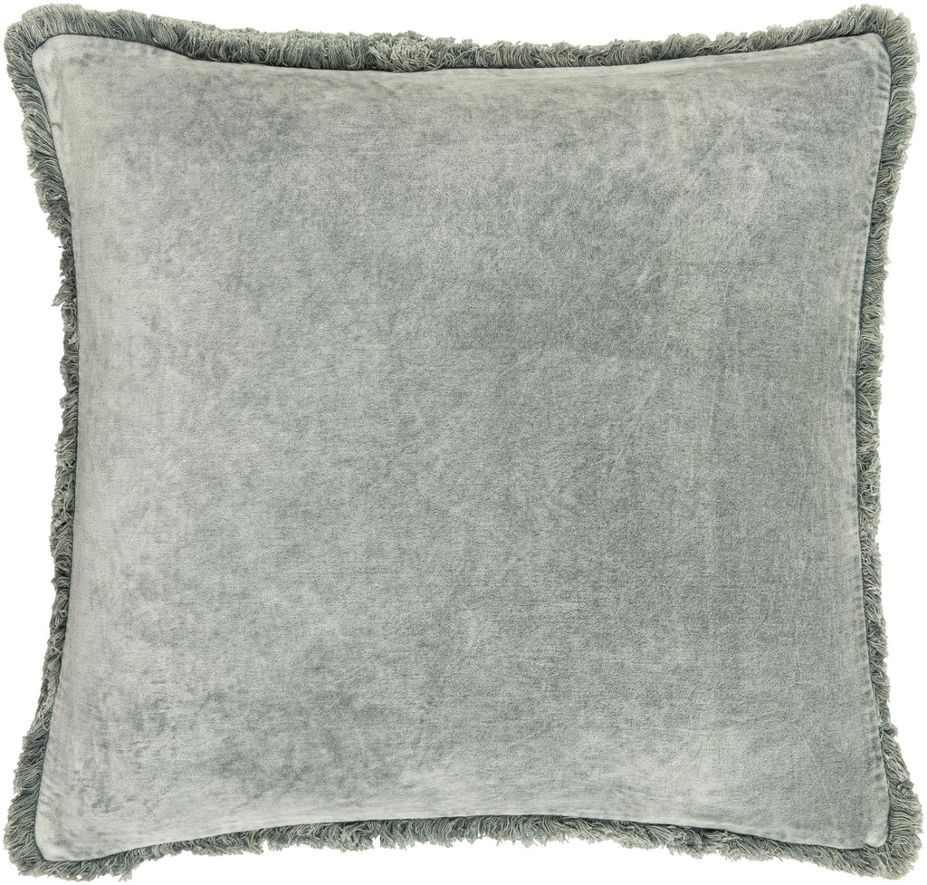 Surya Washed Cotton Velvet WCV-005 Sage 18"H x 18"W Pillow Cover