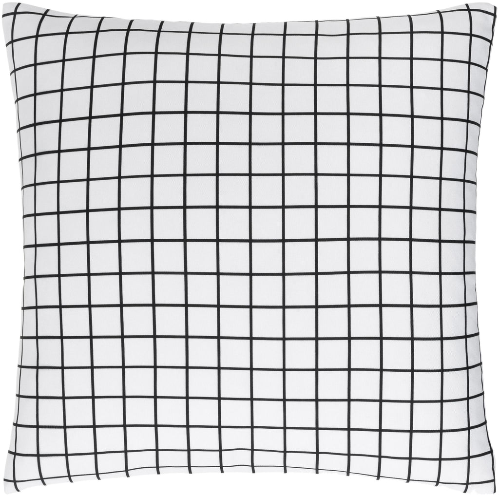 Surya Check CEK-002 Black Off-White 22"H x 22"W Pillow Kit