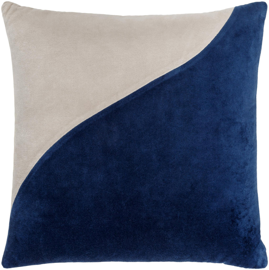 Surya Cotton Velvet CV-068 Dark Blue Wheat 22"H x 22"W Pillow Kit
