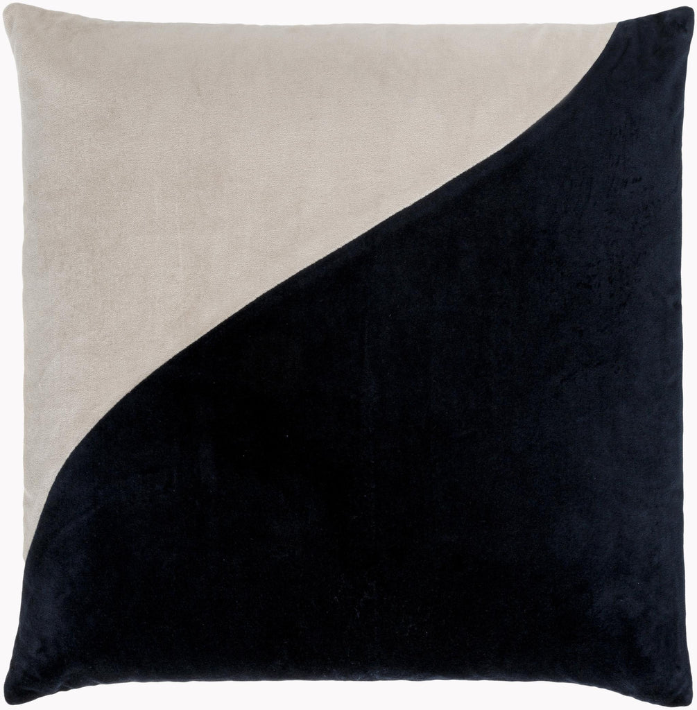 Surya Cotton Velvet CV-074 Black Wheat 18"H x 18"W Pillow Kit