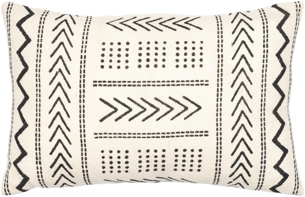 Surya Malian MAA-010 Black Cream 20"H x 20"W Pillow Kit