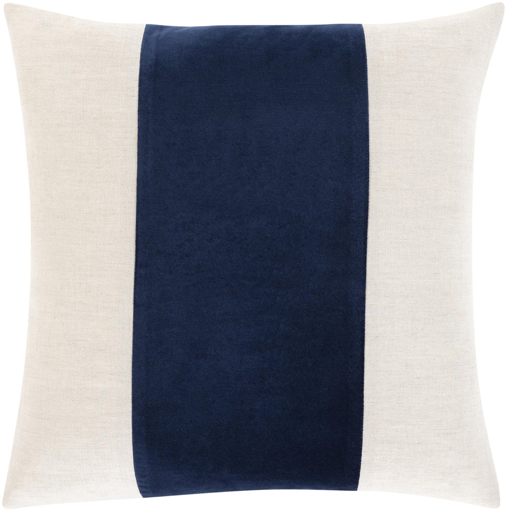 Surya Moza MZA-003 Light Beige Navy 18"H x 18"W Pillow Kit