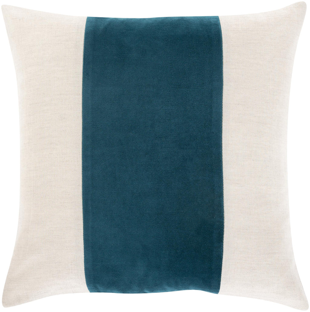 Surya Moza MZA-004 Deep Teal Light Beige 20"H x 20"W Pillow Kit