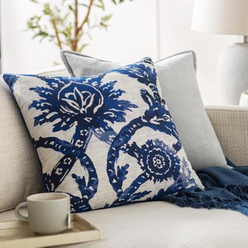 Surya Sanya Bay SNY-003 Ink Blue Ivory 18"H x 18"W Pillow Kit