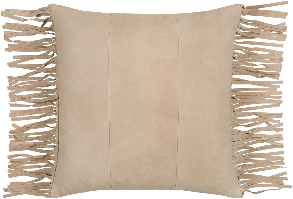 Surya Suede Fringe SFG-001 14"H x 22"W Pillow Kit