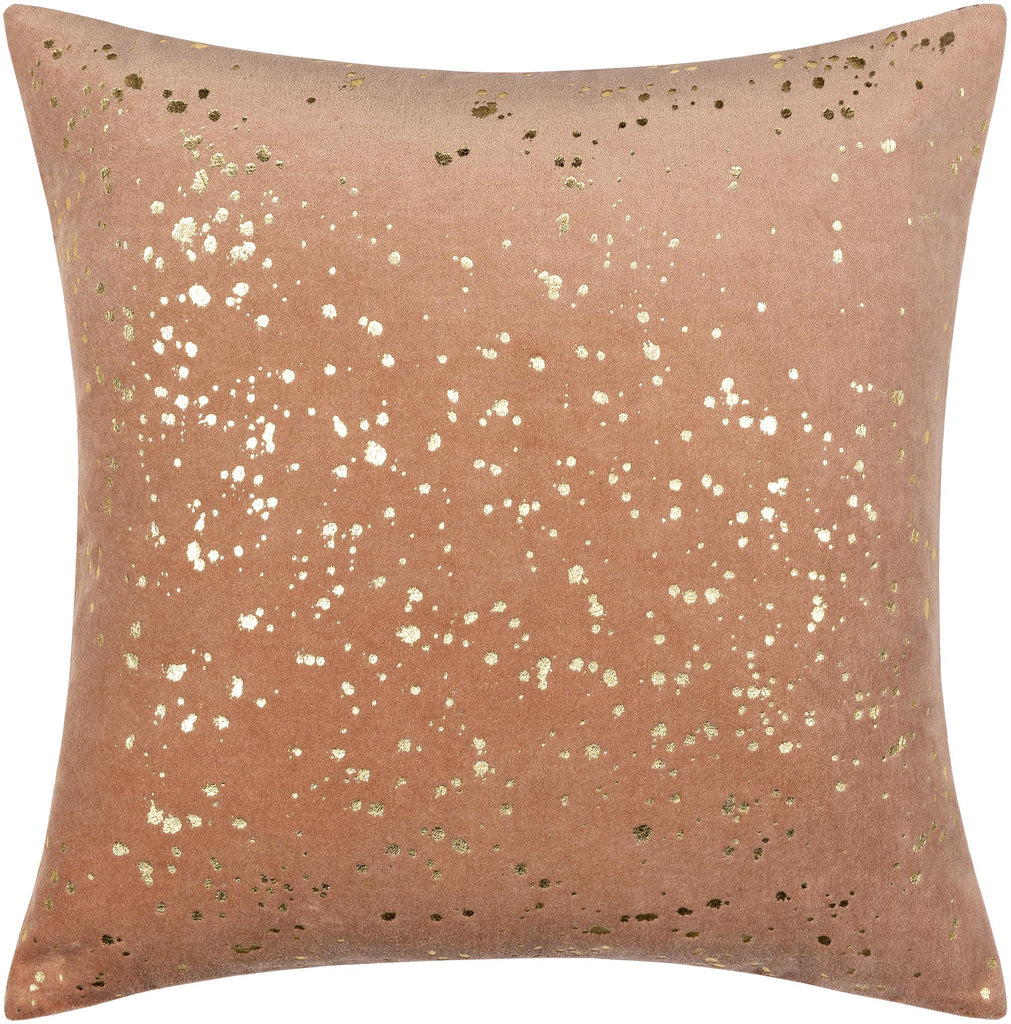 Surya Velvet Sparkle VSP-001 Mauve Metallic Gold 18"H x 18"W Pillow Kit