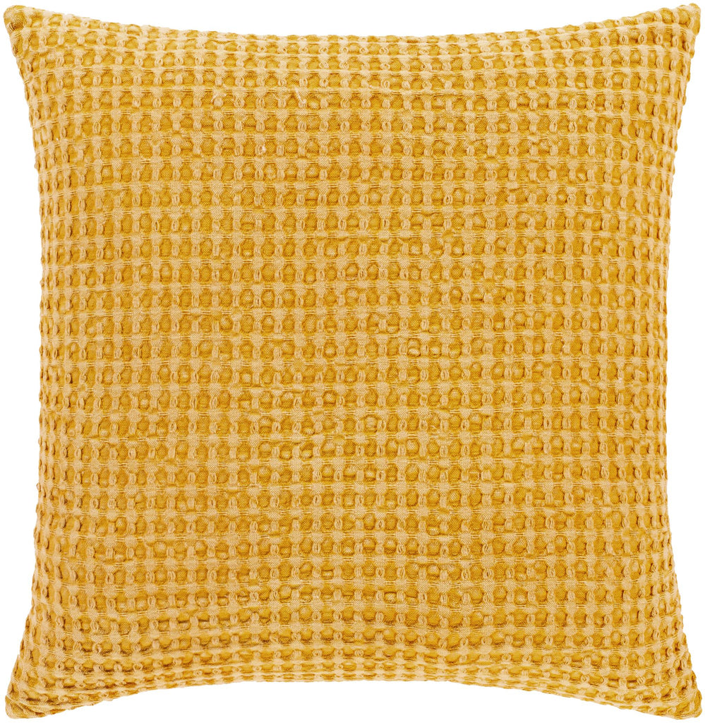 Surya Waffle WFL-005 Saffron Yellow 18"H x 18"W Pillow Kit