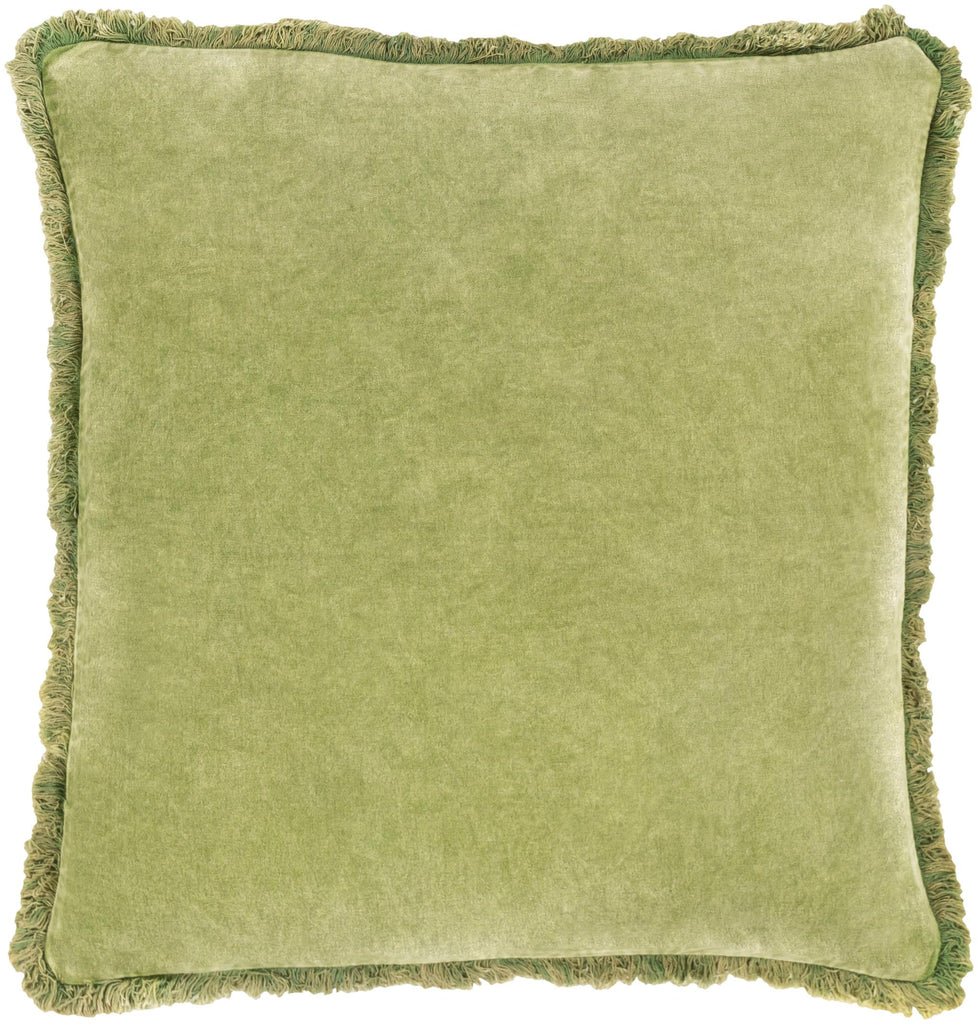 Surya Washed Cotton Velvet WCV-004 Light Olive 18"H x 18"W Pillow Kit