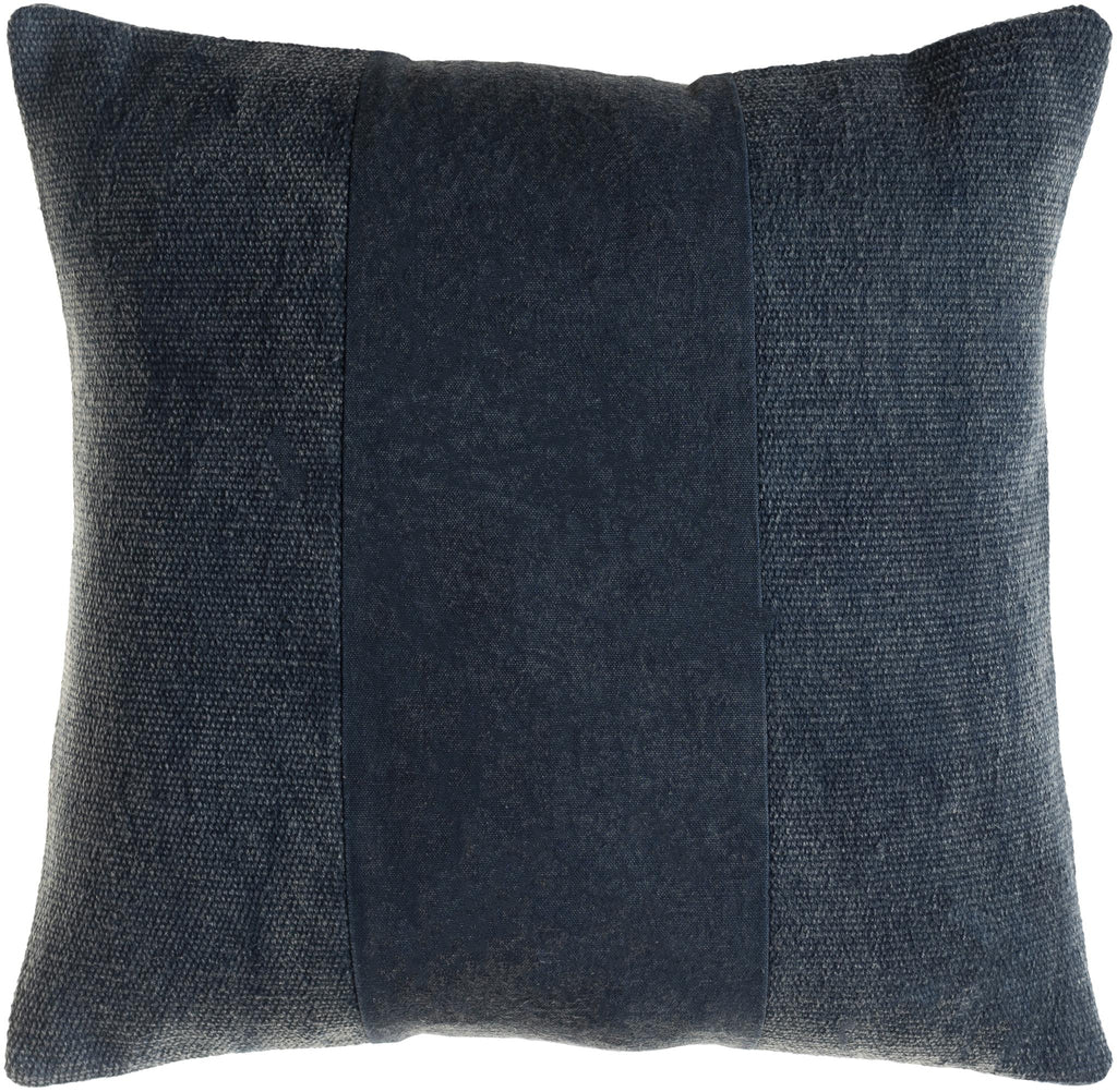 Surya Washed Stripe WSS-001 Navy 18"H x 18"W Pillow Kit