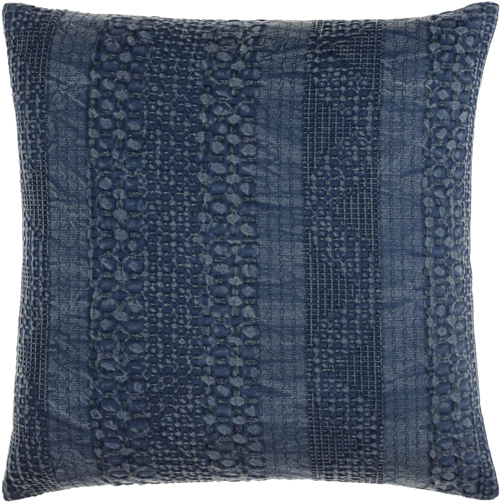 Surya Washed Waffle WWA-001 Navy 18"H x 18"W Pillow Kit