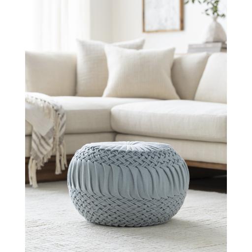 Surya Alana AAPF-003 Light Blue 14"H x 18"W x 18"D Pouf