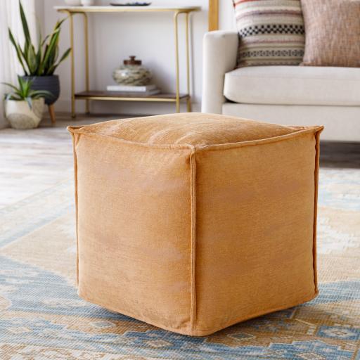 Surya Copacetic COPF-003 Burnt Orange 18"H x 18"W x 18"D Pouf