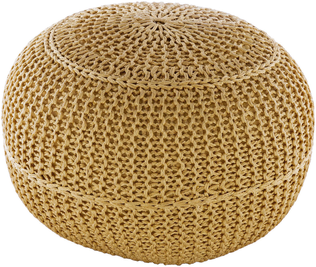 Surya Dita DTPF-001 Bright Yellow 14"H x 20"W x 20"D Pouf