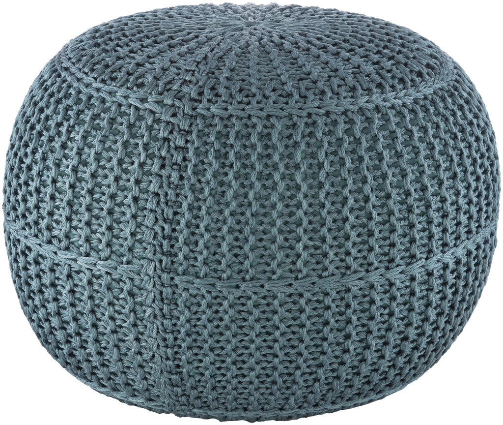 Surya Dita DTPF-002 Aqua 14"H x 20"W x 20"D Pouf