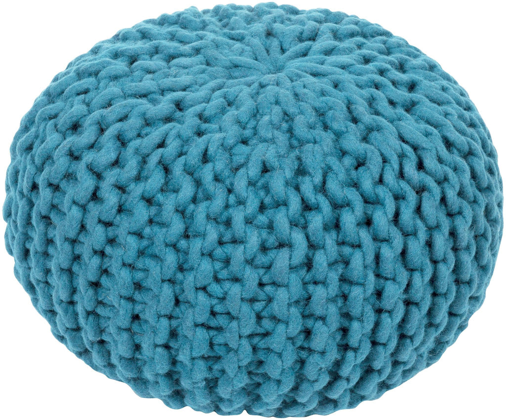 Surya Fargo FGPF-005 Deep Teal 14"H x 20"W x 20"D Pouf