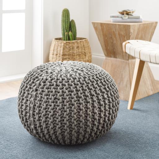 Surya Malmo MLPF-004 Gray 14"H x 20"W x 20"D Pouf