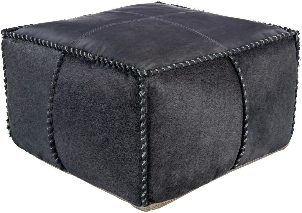 Surya Ranger II RGPF-001 Charcoal Medium Gray 13"H x 22"W x 22"D Pouf