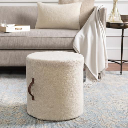 Surya Shepherd SPPF-001 Brown Cream 16"H x 16"W x 16"D Pouf