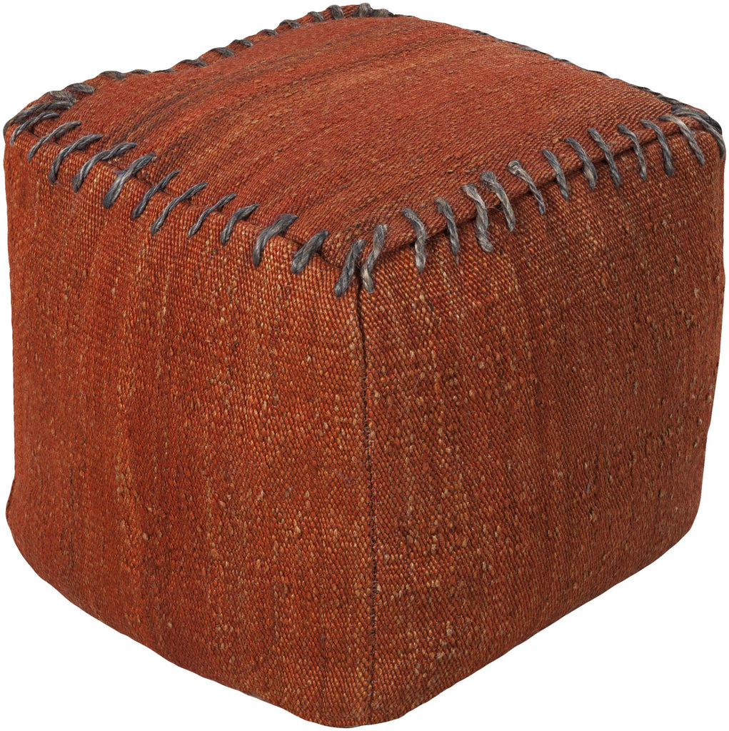 Surya Woodstock POUF-189 18"H x 18"W x 18"D Pouf