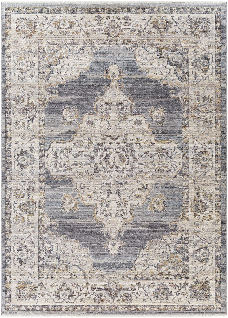 Surya Aida AAD-2300 Charcoal Deep Teal 2' x 2'11" Rug