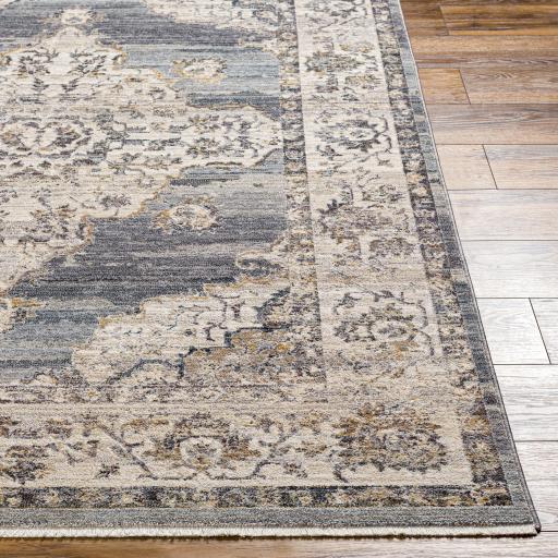 Surya Aida AAD-2300 Charcoal Deep Teal 2' x 2'11" Rug