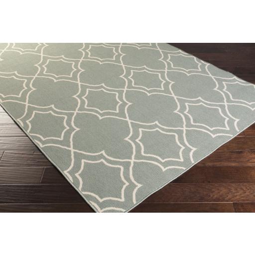 Surya Alfresco ALF-9589 Dusty Sage Light Beige 7'3" Square Rug