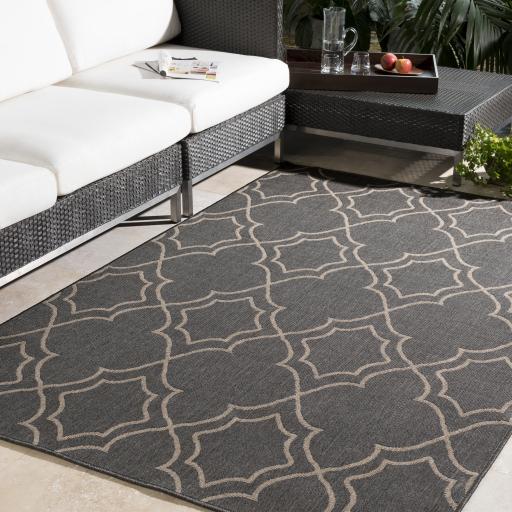 Surya Alfresco ALF-9590 Black Light Brown 2'5" x 11'10" Rug