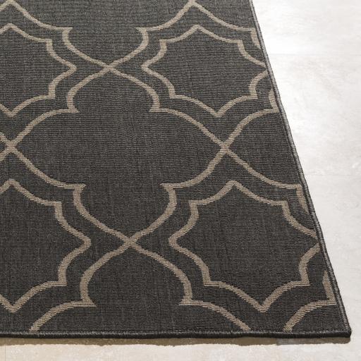 Surya Alfresco ALF-9590 Black Light Brown 2'5" x 11'10" Rug