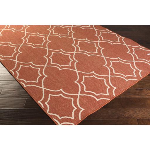 Surya Alfresco ALF-9591 Brick Red Light Beige 7'3" Square Rug