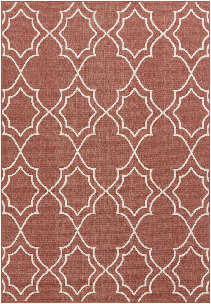 Surya Alfresco ALF-9591 Brick Red Light Beige 8'10" Square Rug