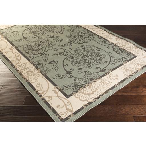 Surya Alfresco ALF-9594 Black Dusty Sage 2'5" x 11'10" Rug