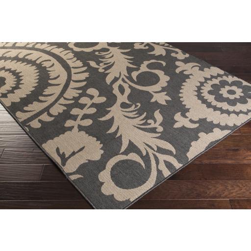 Surya Alfresco ALF-9615 Black Light Brown 2'5" x 11'10" Rug