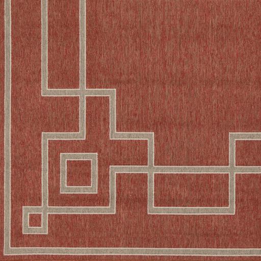 Surya Alfresco ALF-9631 Brick Red Light Beige 7'3" Square Rug