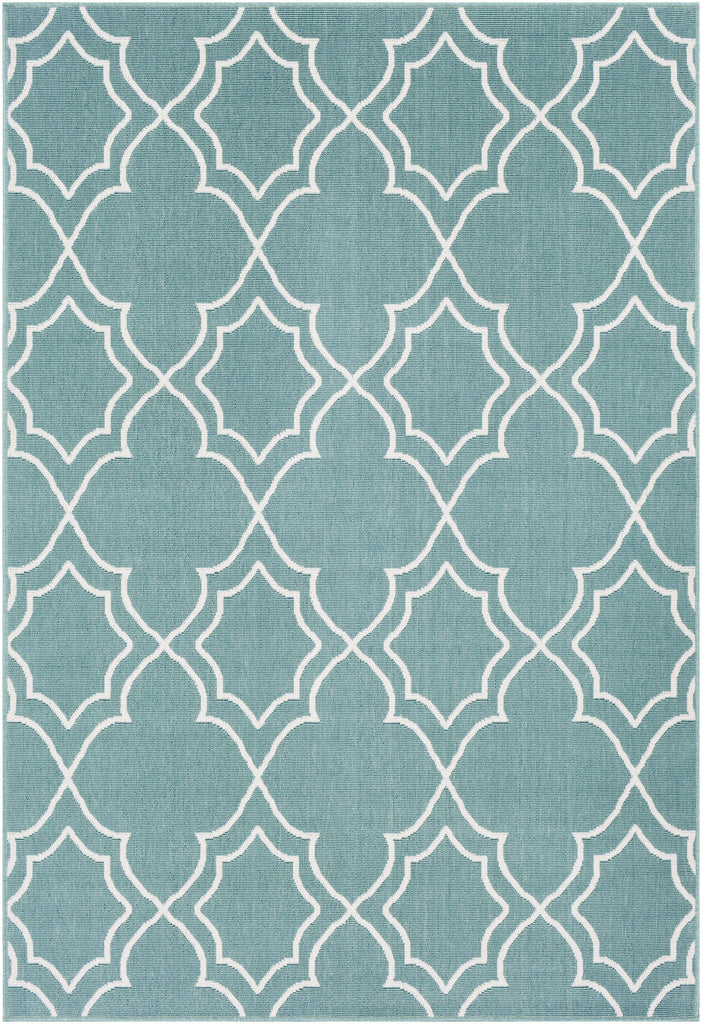 Surya Alfresco ALF-9653 Teal White 2'5" x 11'10" Rug