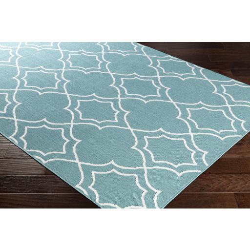 Surya Alfresco ALF-9653 Teal White 2'5" x 11'10" Rug