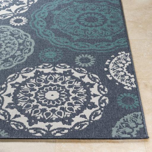 Surya Alfresco ALF-9666 Navy Pale Blue 7'3" Square Rug