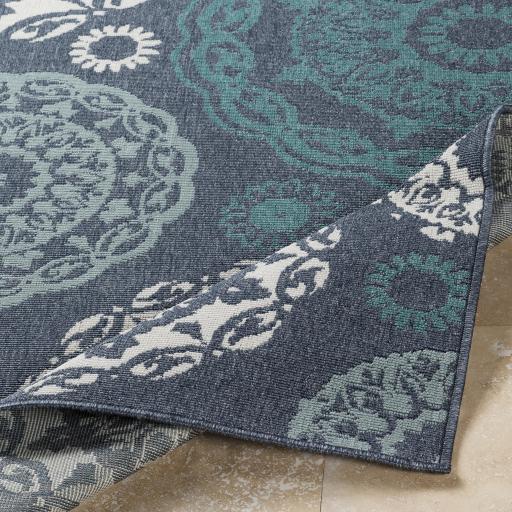 Surya Alfresco ALF-9666 Navy Pale Blue 7'3" Square Rug