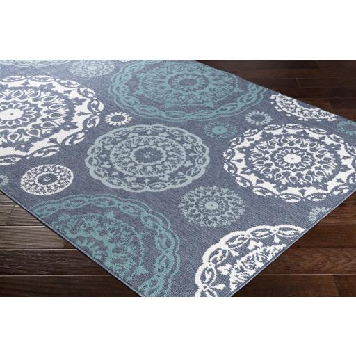 Surya Alfresco ALF-9666 Navy Pale Blue 7'3" Square Rug