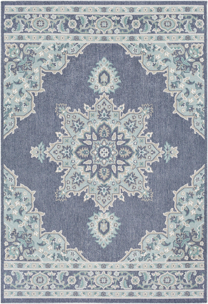 Surya Alfresco ALF-9670 Navy Pale Blue 2'5" x 11'10" Rug