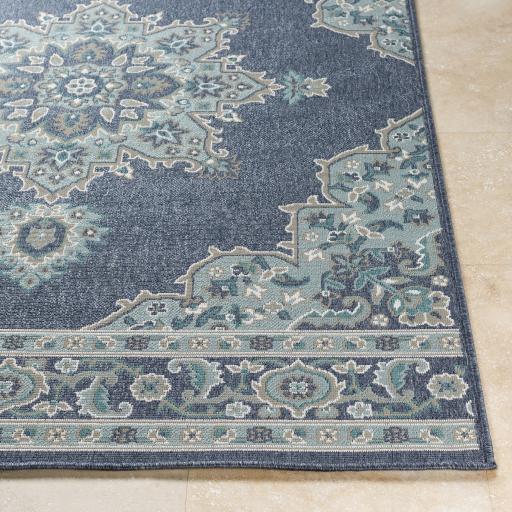 Surya Alfresco ALF-9670 Navy Pale Blue 2'5" x 11'10" Rug