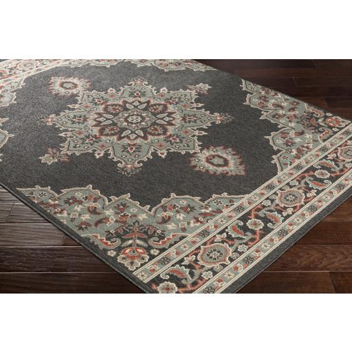 Surya Alfresco ALF-9671 Black Brick Red 7'3" Square Rug