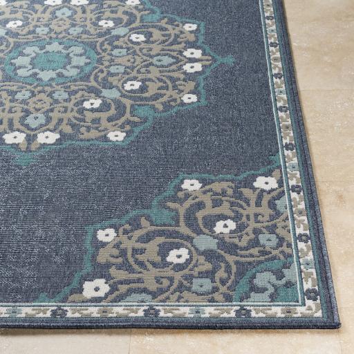 Surya Alfresco ALF-9678 Navy Pale Blue 2'5" x 11'10" Rug