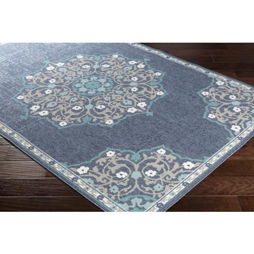 Surya Alfresco ALF-9678 Navy Pale Blue 2'5" x 11'10" Rug