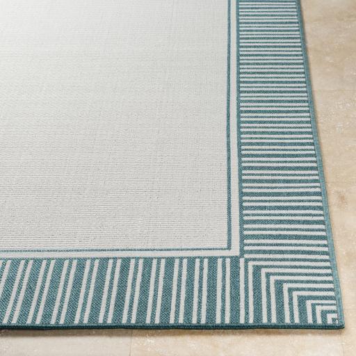 Surya Alfresco ALF-9680 Teal White 2'5" x 11'10" Rug