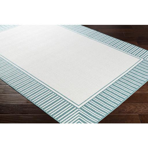 Surya Alfresco ALF-9680 Teal White 2'5" x 11'10" Rug